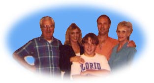 Mike and mother Lorita, sister Mary, son Mike jr and stepfather John